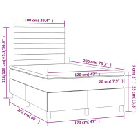 Produktbild för Ramsäng med madrass svart 120x200 cm tyg