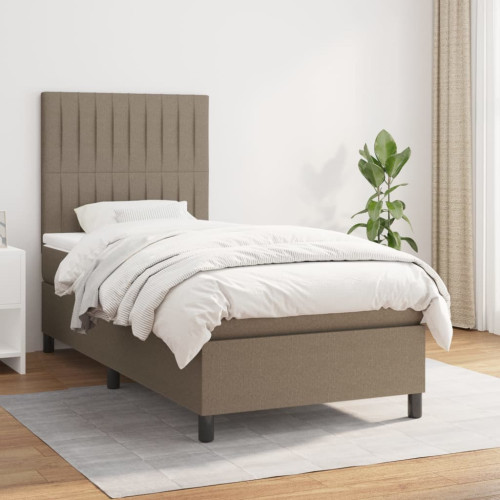 vidaXL Ramsäng med madrass taupe 100x200 cm tyg