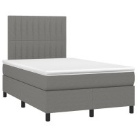 Produktbild för Ramsäng med madrass mörkgrå 120x200 cm tyg