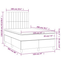 Produktbild för Ramsäng med madrass gräddvit 120x200 cm tyg