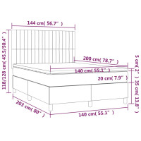 Produktbild för Ramsäng med madrass mörkbrun 140x200 cm tyg