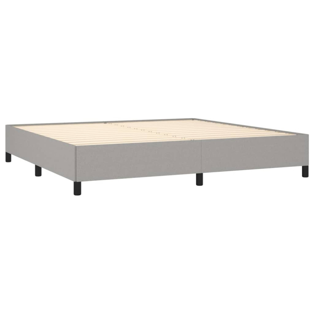 Produktbild för Ramsäng med madrass ljusgrå 200x200 cm tyg