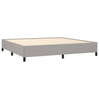 Produktbild för Ramsäng med madrass ljusgrå 200x200 cm tyg