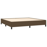 Produktbild för Ramsäng med madrass mörkbrun 200x200 cm tyg