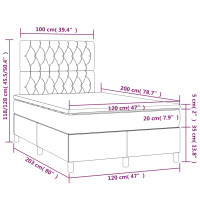 Produktbild för Ramsäng med madrass gräddvit 120x200 cm tyg