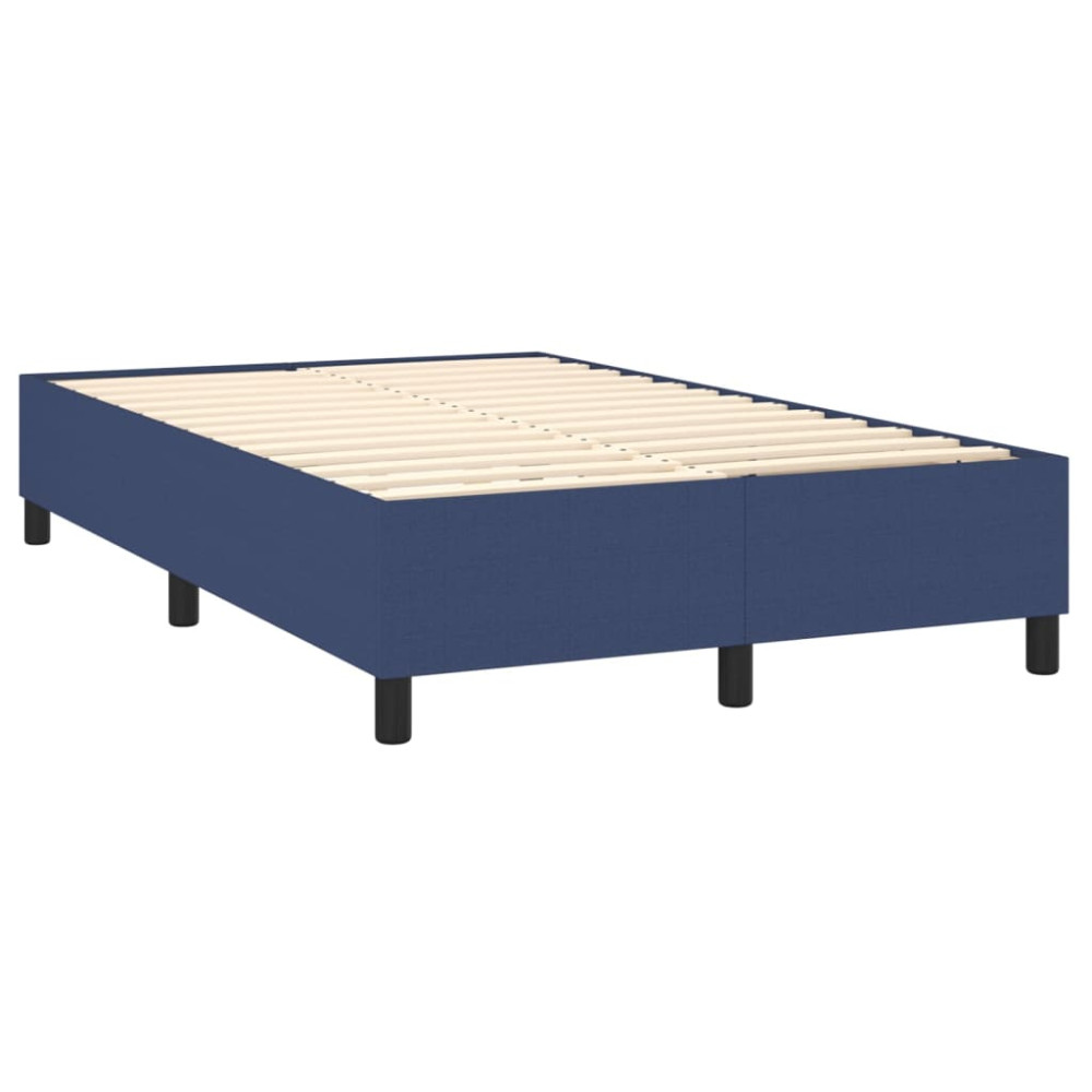 Produktbild för Ramsäng med madrass blå 120x200 cm tyg