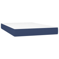 Produktbild för Ramsäng med madrass blå 120x200 cm tyg