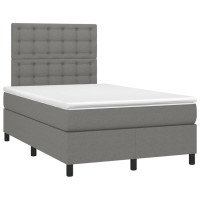 Produktbild för Ramsäng med madrass mörkgrå 120x200 cm tyg
