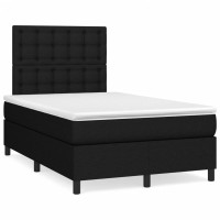 Produktbild för Ramsäng med madrass svart 120x200 cm tyg