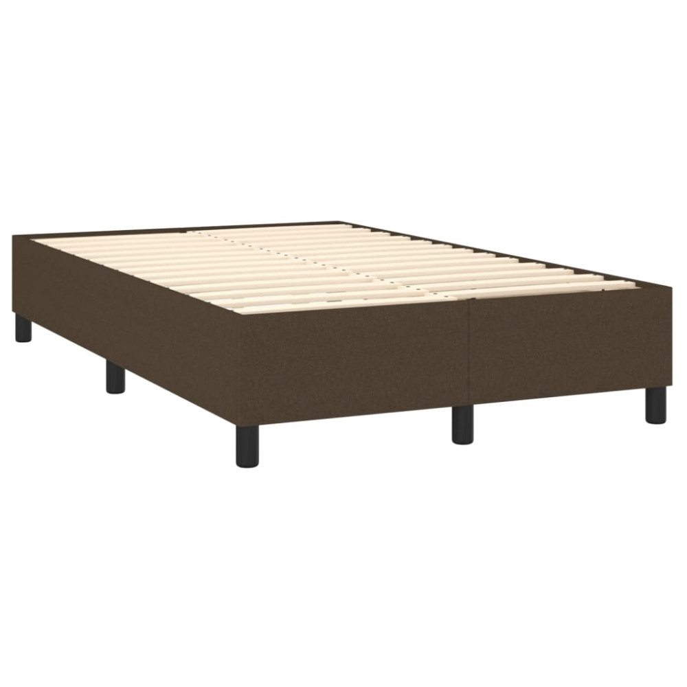 Produktbild för Ramsäng med madrass mörkbrun 120x200 cm tyg