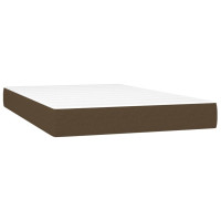 Produktbild för Ramsäng med madrass mörkbrun 120x200 cm tyg