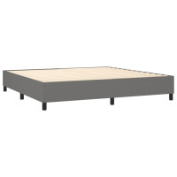 Produktbild för Ramsäng med madrass mörkgrå 200x200 cm tyg