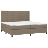 Produktbild för Ramsäng med madrass taupe 200x200 cm tyg