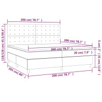 Produktbild för Ramsäng med madrass taupe 200x200 cm tyg