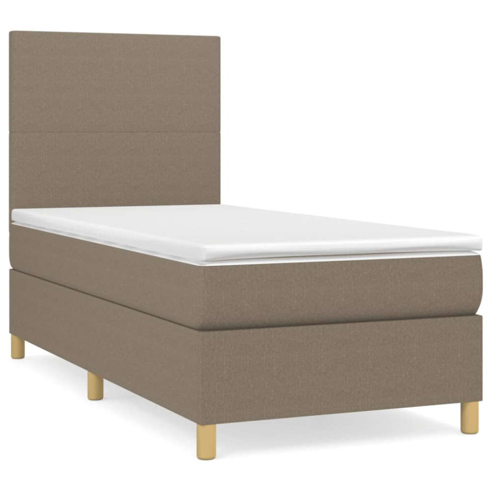 Produktbild för Ramsäng med madrass taupe 100x200 cm tyg