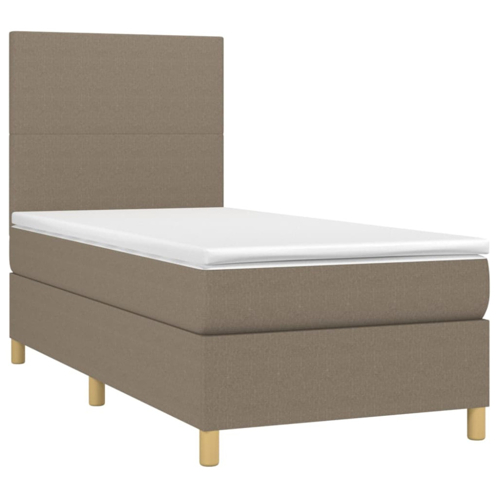 Produktbild för Ramsäng med madrass taupe 100x200 cm tyg