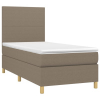 Produktbild för Ramsäng med madrass taupe 100x200 cm tyg