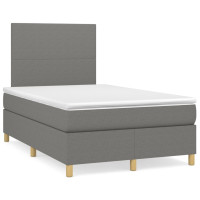 Produktbild för Ramsäng med madrass mörkgrå 120x200 cm tyg
