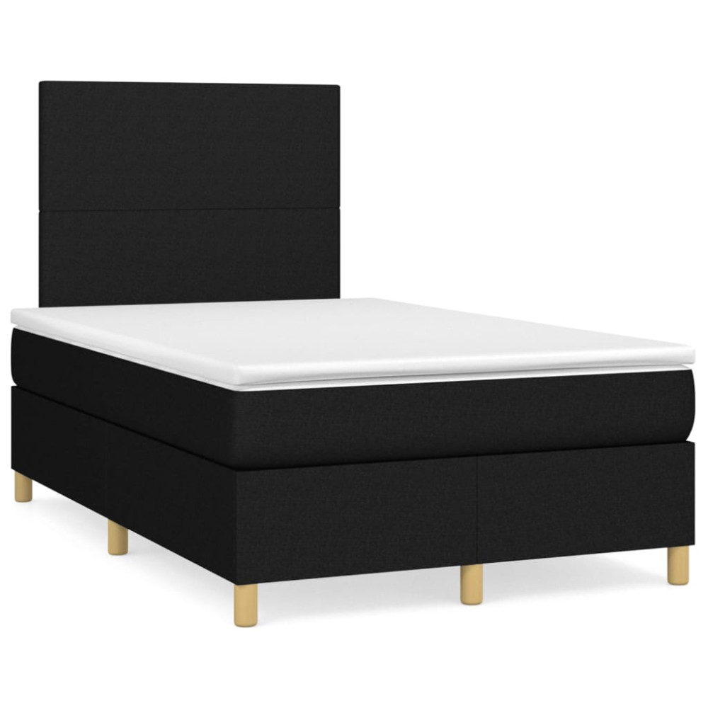 Produktbild för Ramsäng med madrass svart 120x200 cm tyg