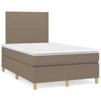 Produktbild för Ramsäng med madrass taupe 120x200 cm tyg