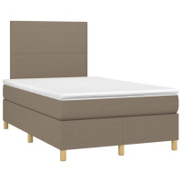 Produktbild för Ramsäng med madrass taupe 120x200 cm tyg