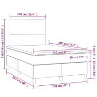 Produktbild för Ramsäng med madrass gräddvit 120x200 cm tyg