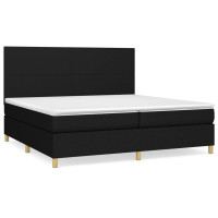 Produktbild för Ramsäng med madrass svart 200x200 cm tyg