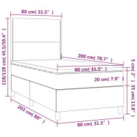 Produktbild för Ramsäng med madrass svart 80x200 cm tyg