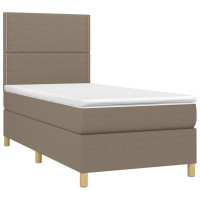 Produktbild för Ramsäng med madrass taupe 90x190 cm tyg