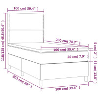 Produktbild för Ramsäng med madrass svart 100x200 cm tyg