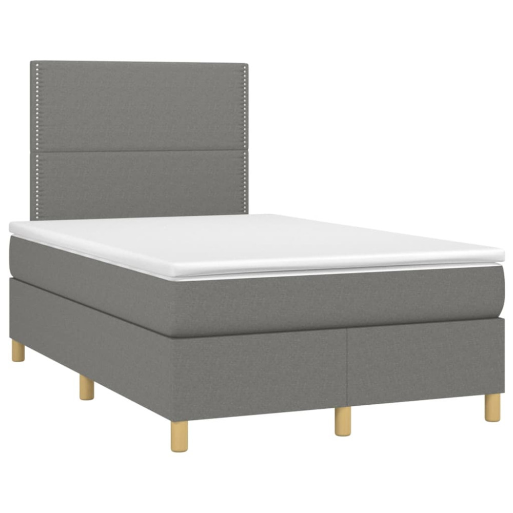 Produktbild för Ramsäng med madrass mörkgrå 120x200 cm tyg