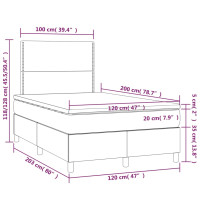 Produktbild för Ramsäng med madrass mörkgrå 120x200 cm tyg