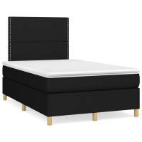 Produktbild för Ramsäng med madrass svart 120x200 cm tyg