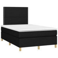 Produktbild för Ramsäng med madrass svart 120x200 cm tyg