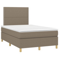 Produktbild för Ramsäng med madrass taupe 120x200 cm tyg