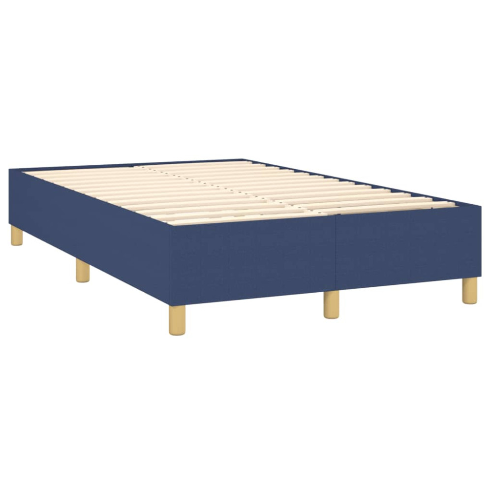 Produktbild för Ramsäng med madrass blå 120x200 cm tyg