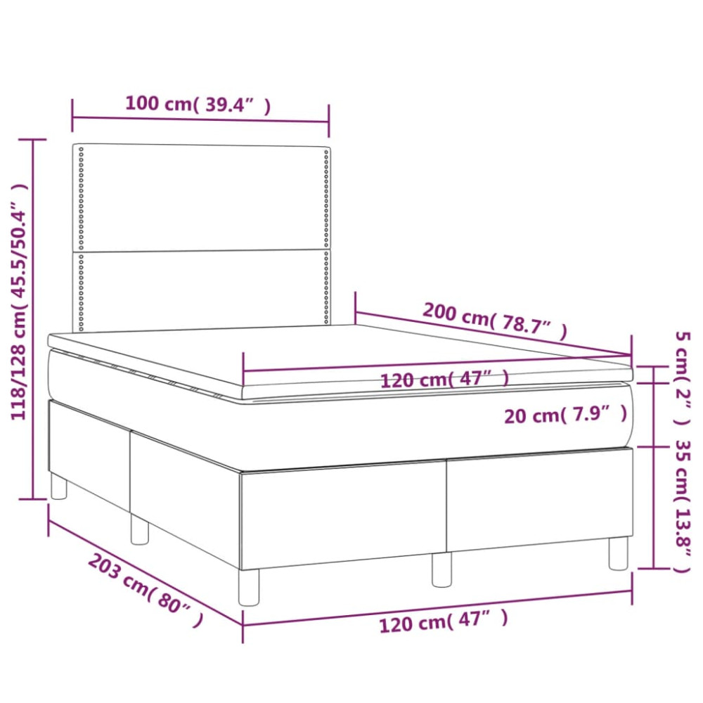Produktbild för Ramsäng med madrass blå 120x200 cm tyg