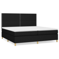 Produktbild för Ramsäng med madrass svart 200x200 cm tyg