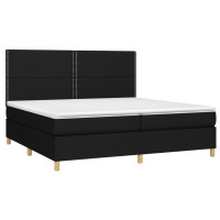 Produktbild för Ramsäng med madrass svart 200x200 cm tyg