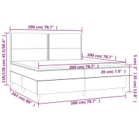 Produktbild för Ramsäng med madrass svart 200x200 cm tyg