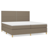 Produktbild för Ramsäng med madrass taupe 200x200 cm tyg