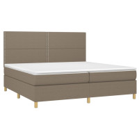 Produktbild för Ramsäng med madrass taupe 200x200 cm tyg