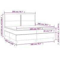 Produktbild för Ramsäng med madrass taupe 200x200 cm tyg