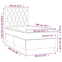 Produktbild för Ramsäng med madrass mörkgrå 80x200 cm tyg