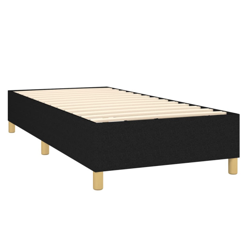 Produktbild för Ramsäng med madrass svart 80x200 cm tyg