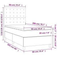 Miniatyr av produktbild för Ramsäng med madrass ljusgrå 90x200 cm tyg