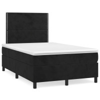 Produktbild för Ramsäng med madrass svart 120x200 cm sammet