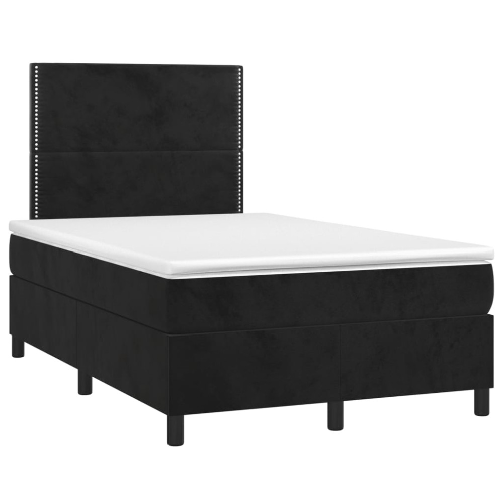 Produktbild för Ramsäng med madrass svart 120x200 cm sammet