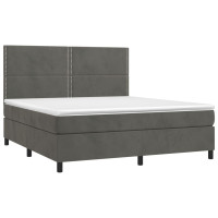 Produktbild för Ramsäng med madrass mörkgrå 160x200 cm sammet
