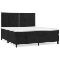 Produktbild för Ramsäng med madrass svart 180x200 cm sammet